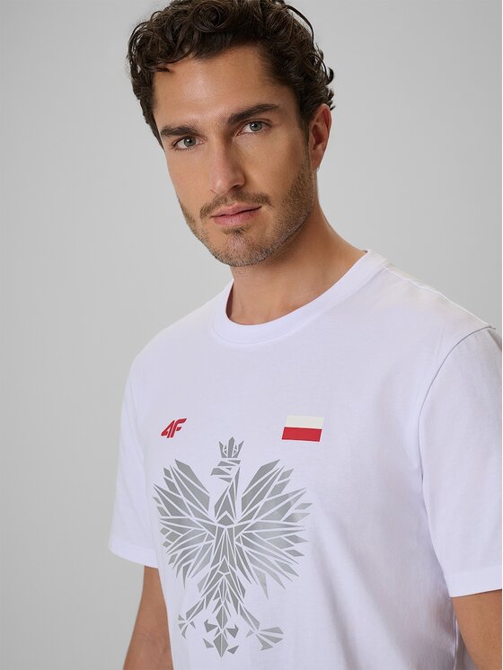 4F 4F T-Shirt 4FRSS26TTSHM4438-10S Bílá Regular Fit