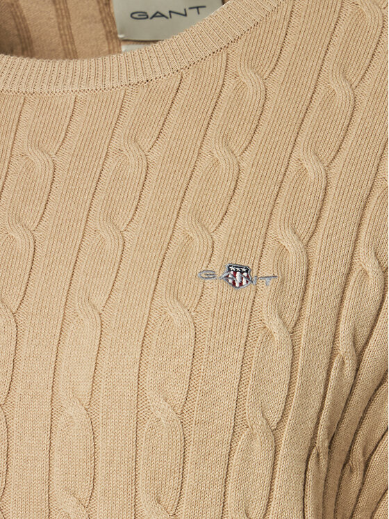 Gant Gant Sweter 4800100 Beżowy Slim Fit