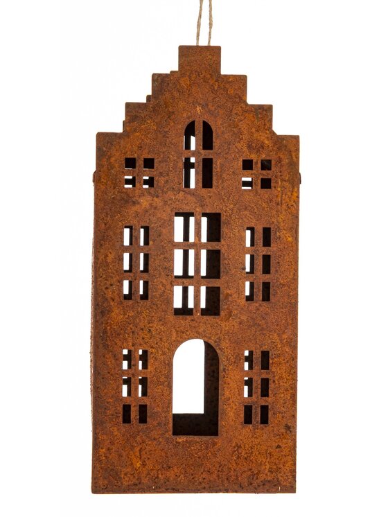 MIAhome MIAhome Figurka domek metalowy rdzawy RUGGINE Pomarańczowy
