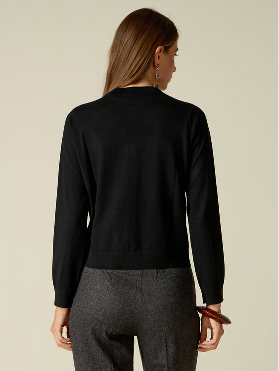 Oltre Oltre Kardigan M376J005633N033 Czarny Regular Fit