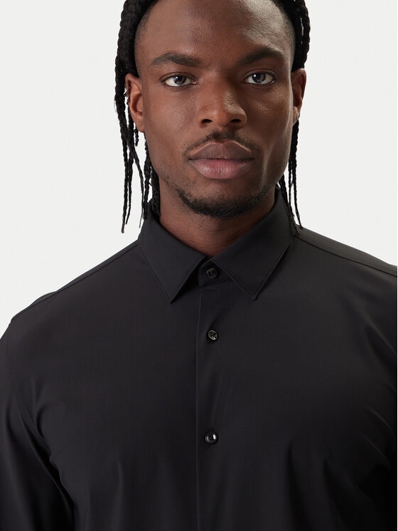 BOSS BOSS Marškiniai P-Hank 50555747 Juoda Slim Fit