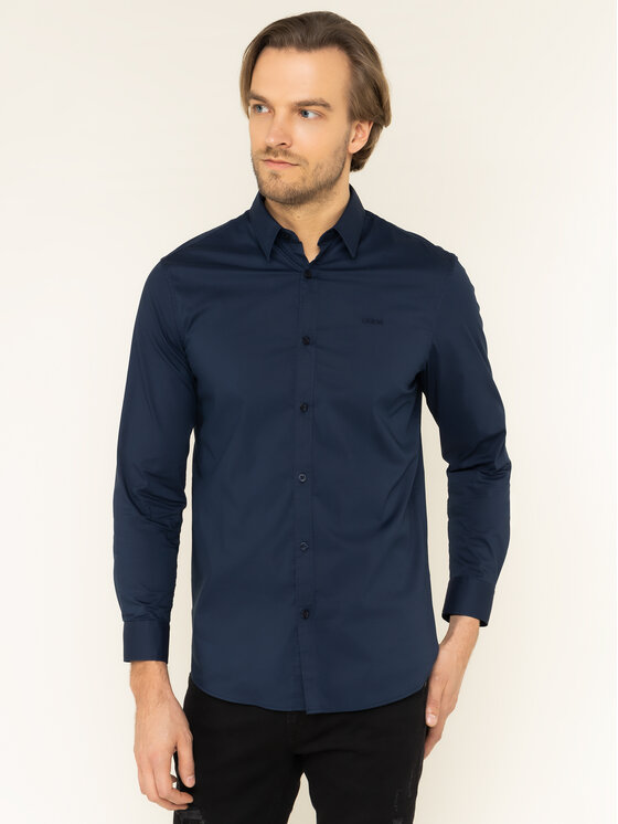 Guess Guess Cămașă M01H25 W7ZK0 Bleumarin Regular Fit