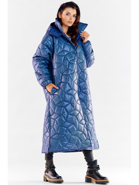 Awama Awama Cappotto A537 Blu scuro Basic Fit