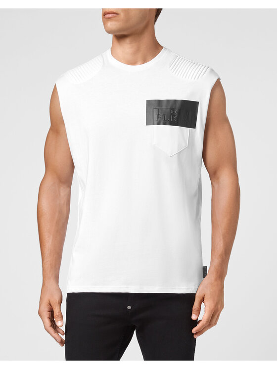 PHILIPP PLEIN PHILIPP PLEIN Tank top 28532 Biały Regular Fit