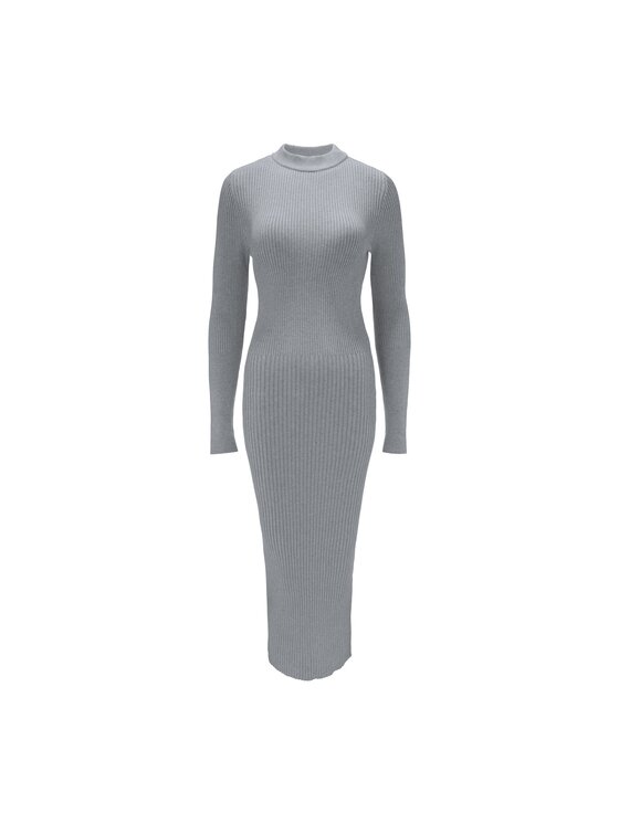 La Mania La Mania Sukienka codzienna MILA Szary Classic Fit