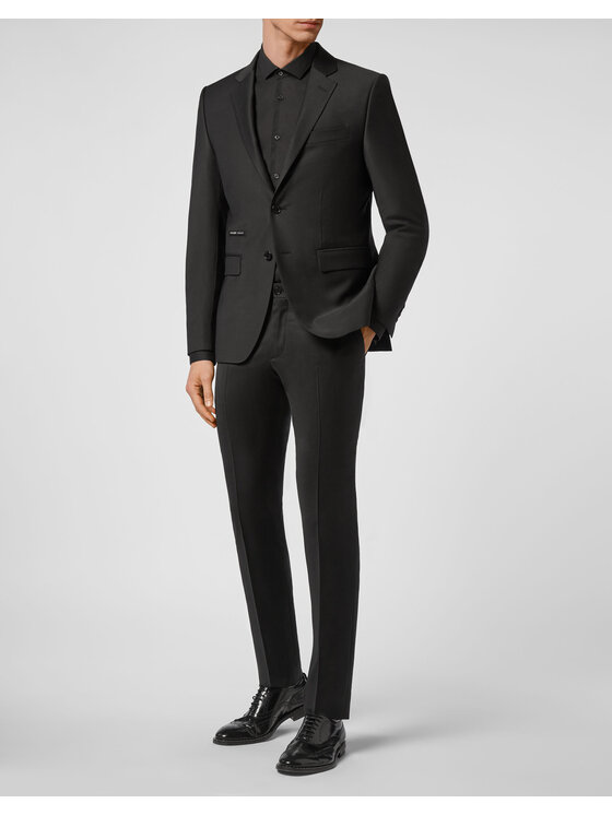 PHILIPP PLEIN PHILIPP PLEIN Marynarka 14631 Czarny Regular Fit