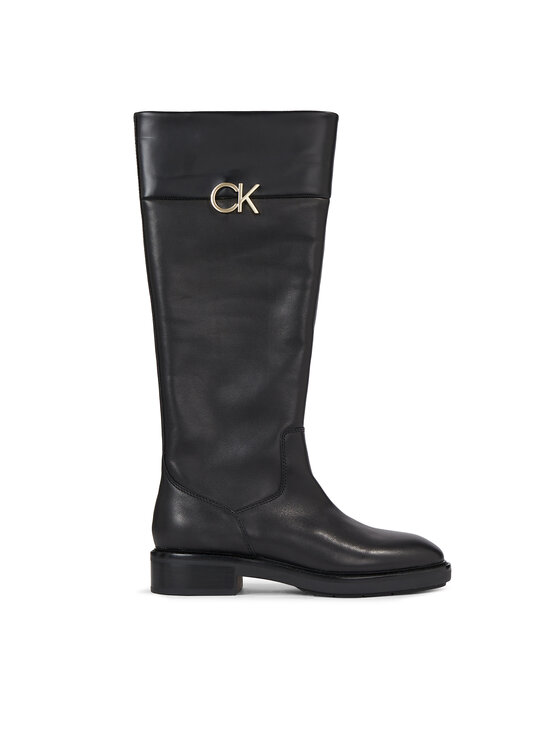 Cizme Calvin Klein Rubber Sole Knee Boot W/Hw HW0HW01689 Negru