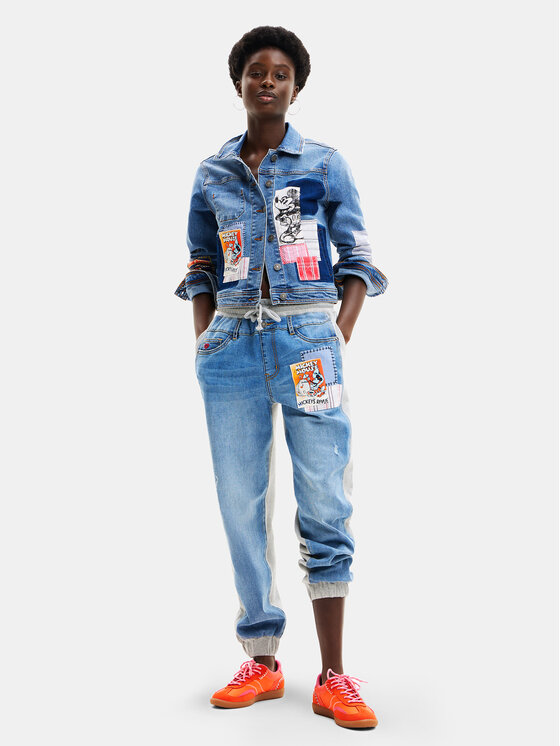 Desigual Desigual Джинсова куртка MICKEY Walter 24SWED40 Голубий Regular Fit