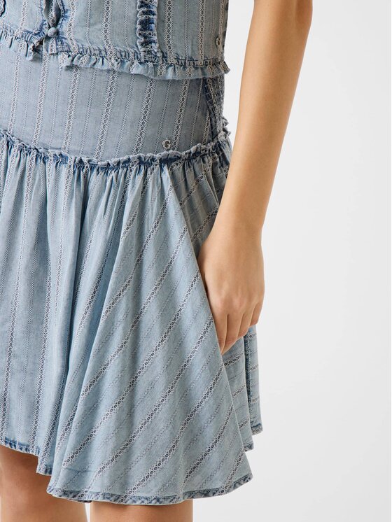 Guess Guess Mini sukně 182645 Modrá Classic Fit