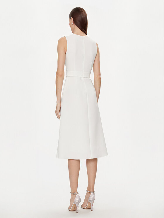 Nissa Nissa Cocktail obleka RC14788 Bela Slim Fit