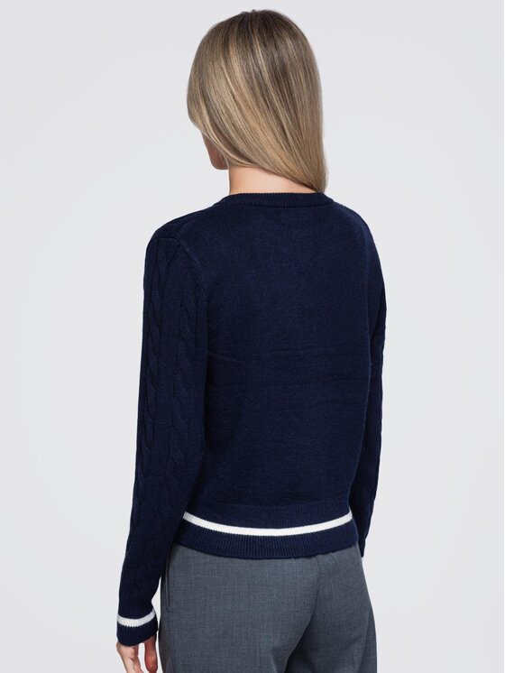Ombre Ombre Kardigan OW-SW-E0028 Tmavomodrá Slim Fit