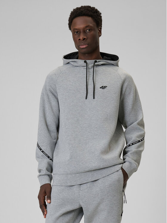 4F 4F Bluza SPORTS CLUB Szary jasny Regular Fit