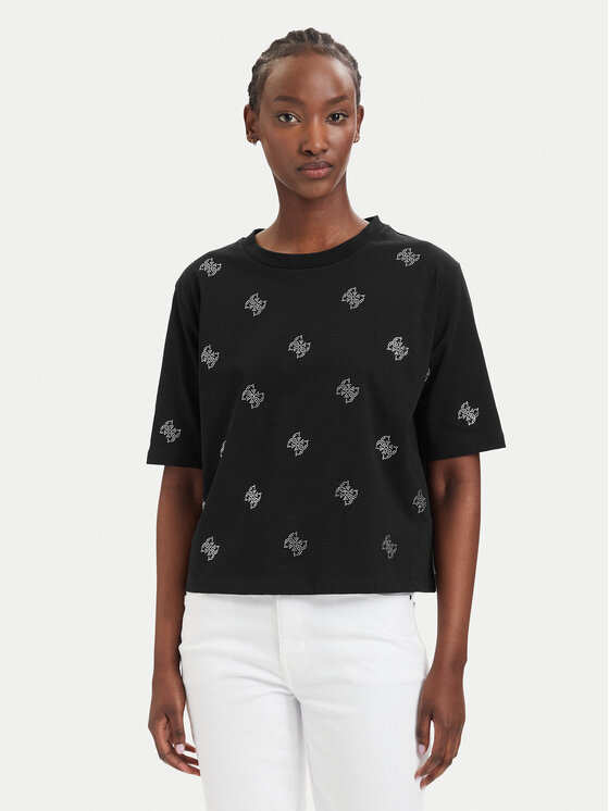 Guess Tricou V6GI18 K2985 Negru Regular Fit