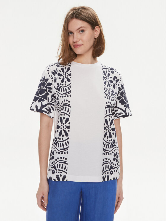 Weekend Max Mara Tricou Viterbo 2415971032 Alb Loose Fit