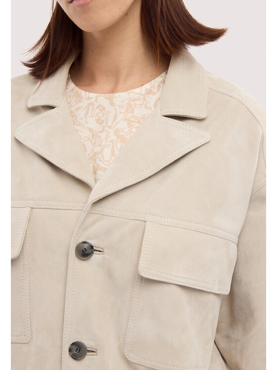 Trussardi Trussardi Kurtka skórzana R368A000737N002 Kremowy Regular Fit
