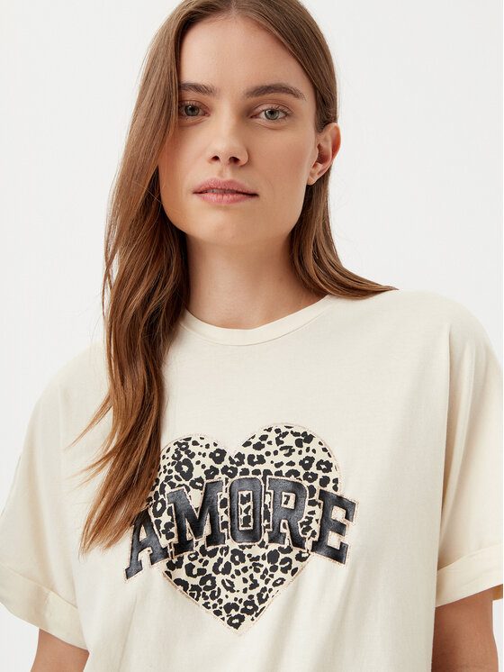 ONLY ONLY T-Shirt Lucy 15339887 Béžová Loose Fit
