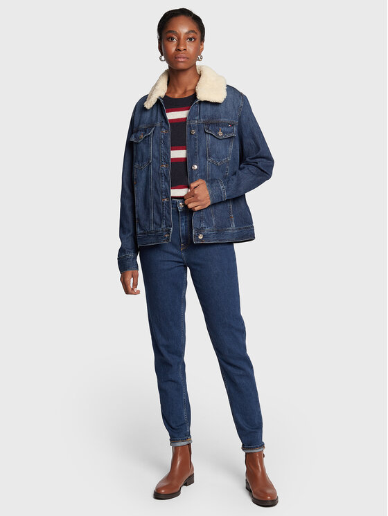 Tommy Hilfiger Giacca di jeans Teddy WW0WW36369 Blu scuro Regular Fit Modivo