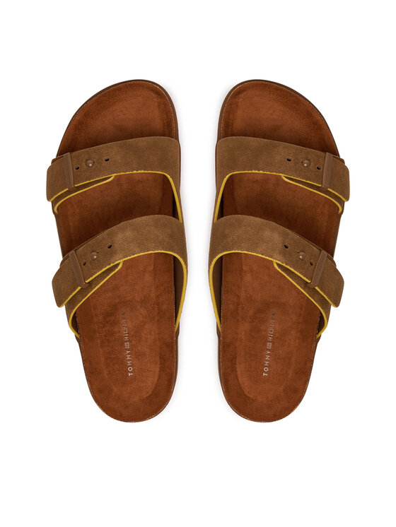 Tommy Hilfiger Tommy Hilfiger Klapki Cork Adjustable Suede Sandal FM0FM05869 Brązowy