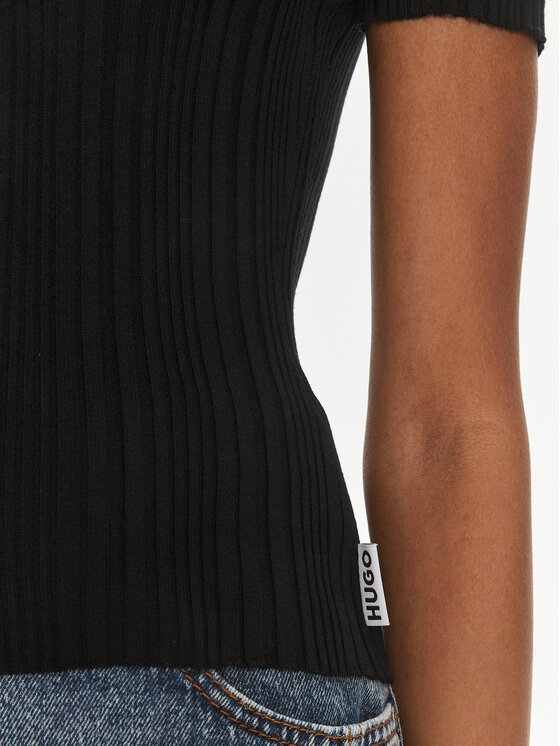 HUGO Hugo Bluzka Sarpharim 50514269 Czarny Slim Fit