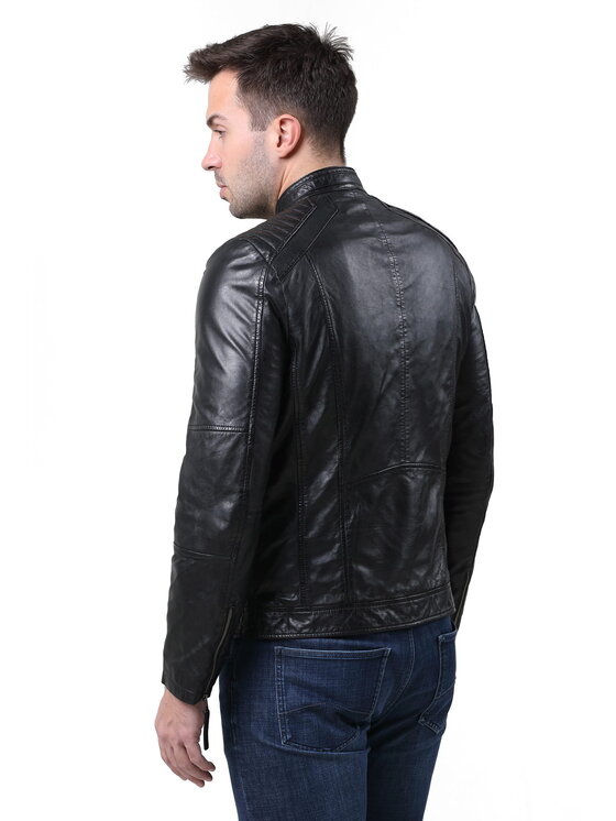 David Ryan David Ryan Kurtka skórzana ANTON Czarny Regular Fit