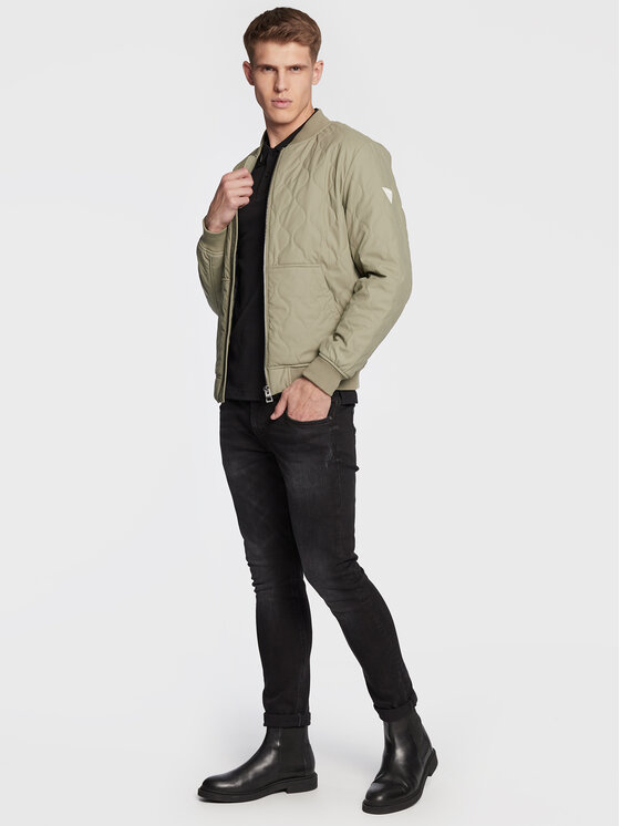 Guess Guess Яке бомбър M3RL08 WBS80 Зелен Regular Fit