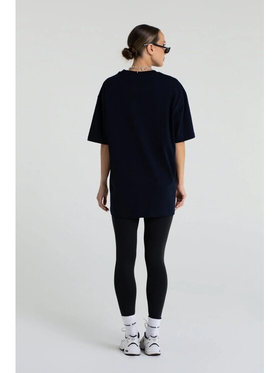 Chiara Wear Chiara Wear T-Shirt T-shirt bawełniany oversize BOYFRIEND Granatowy Oversize