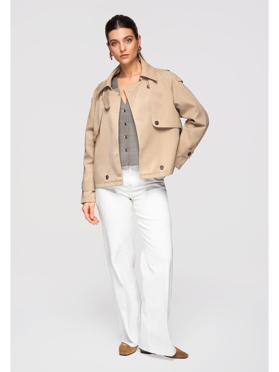 Ombre Ombre Bunda pro přechodné období OW-JANP-0120 Béžová Regular Fit