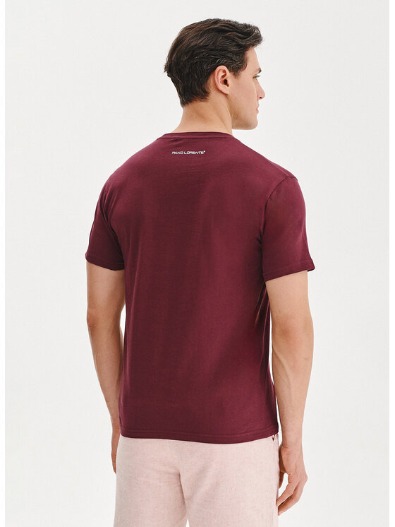 Pako Lorente Pako Lorente T-Shirt P25SF-TT-003 Bordowy Regular Fit