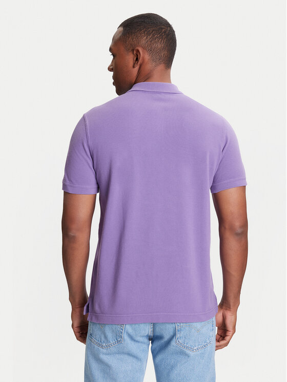 United Colors Of Benetton United Colors Of Benetton Тениска с яка и копчета 3089J3179 Виолетов Regular Fit
