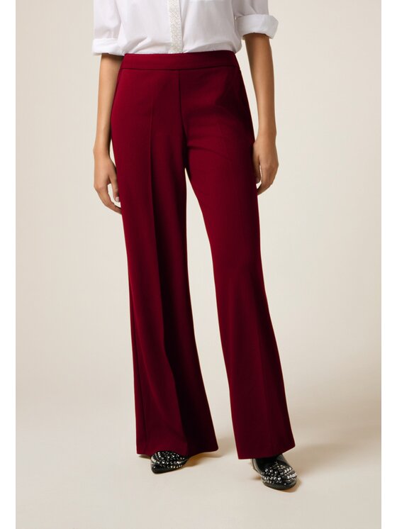 Oltre Oltre Pantaloni di tessuto P274J002362N026 Rosso Baggy Fit