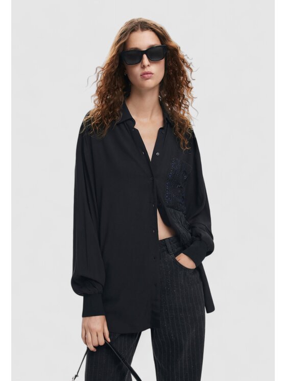 Desigual Desigual Blusa CAM_SAPPORO Nero Shirt Fit