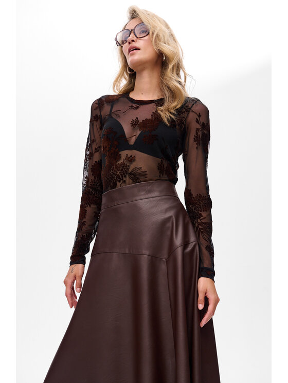 blue shadow blue shadow Bluzka Rea Brązowy Regular Fit