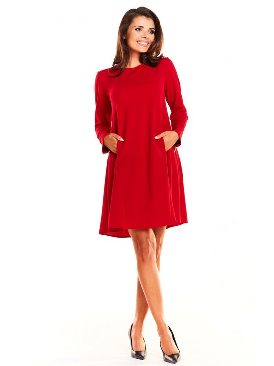 Awama Vestito da giorno A661 Rosso Basic Fit