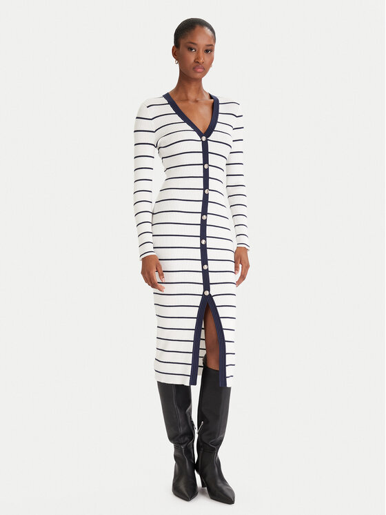 Guess Guess Úpletové šaty W5YK98 Z2YK2 Bílá Slim Fit