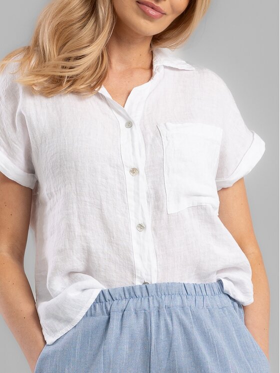 Perso Perso Bluzka CHCE255027F Biały Regular Fit