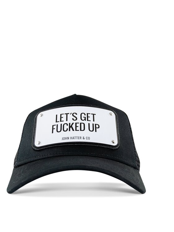 John Hatter & Co John Hatter & Co Czapka z daszkiem Let's Get Fu*ked Up Czarny
