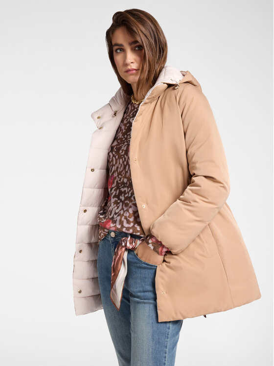 Elena Mirò Elena Mirò Giubbotto piumino F219P000147N012 Écru Regular Fit