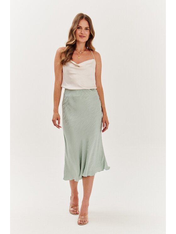 NAOKO NAOKO Midi sukně Misty Morning Zelená Regular Fit