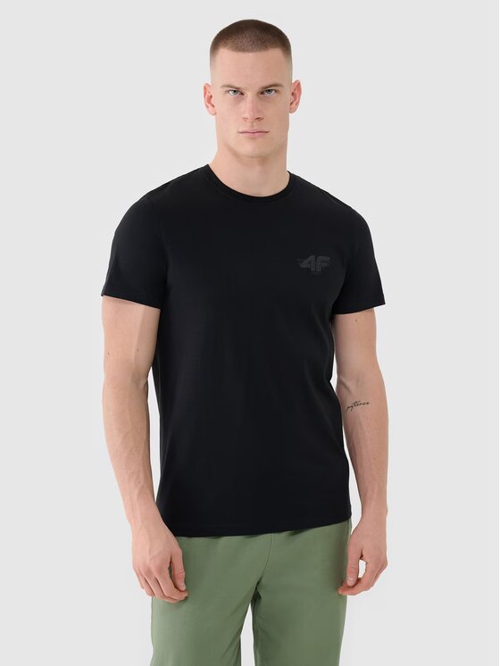 4F 4F T-Shirt 4FWSS25TTSHM1974-20S Czarny Regular Fit