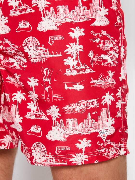 Guess Guess Kopalne hlače F1GT03 WO05Y Rdeča Regular Fit