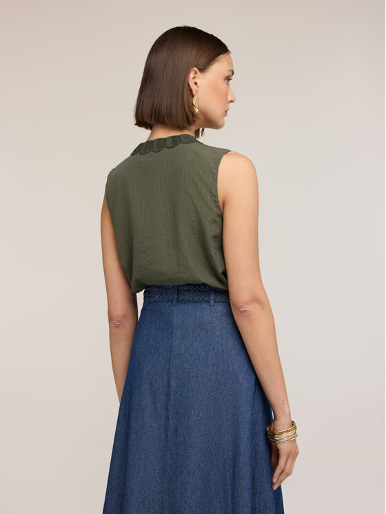 Motivi Motivi Top D056Q000563N035 Verde Regular Fit