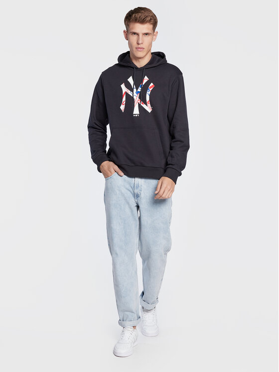 New Era New Era Pulóver New York Yankees Double Logo 60284748 Sötétkék Regular Fit