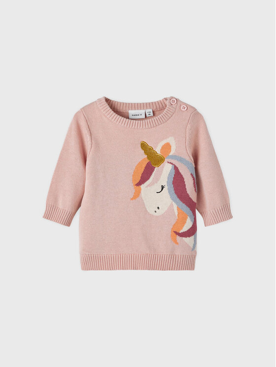 NAME IT NAME IT Sweter 13211981 Różowy Regular Fit