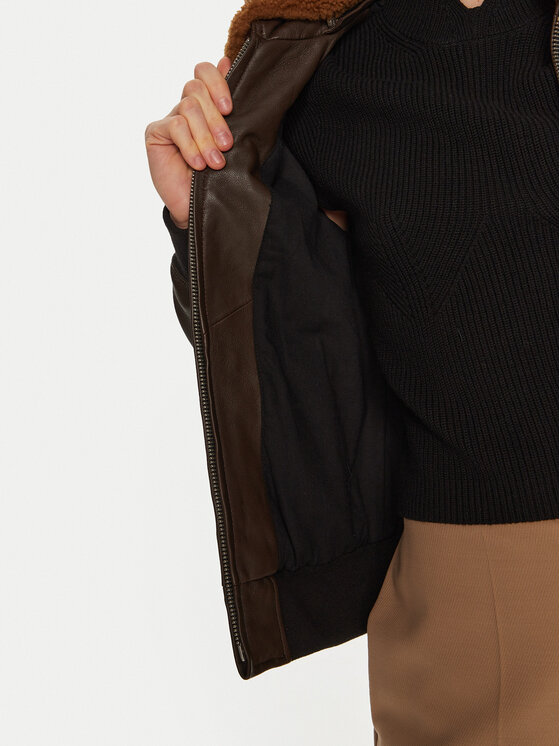 Serge Pariente Serge Pariente Lederjacke Romane Braun Regular Fit