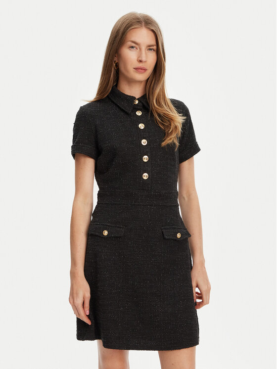 Guess Guess Rochie tricotată W5YK18 KCXO2 Negru Regular Fit