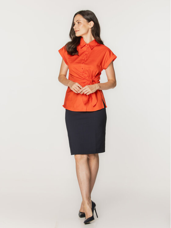 Willsoor Willsoor Koszula 61362 Pomarańczowy Regular Fit