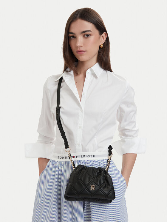 Tommy Hilfiger Geantă Th Feminine Mini Crossover AW0AW18718 Negru