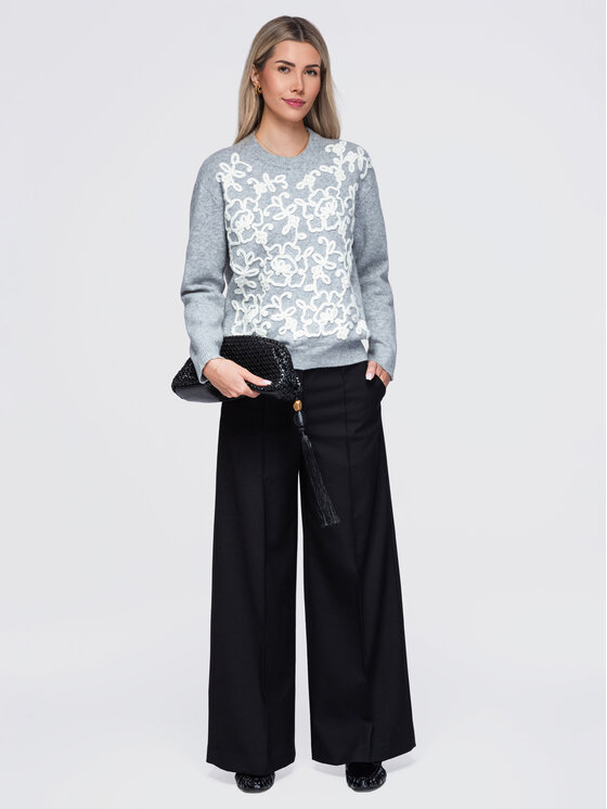 Ombre Ombre Sweter OW-SW-E0036 Szary jasny Regular Fit