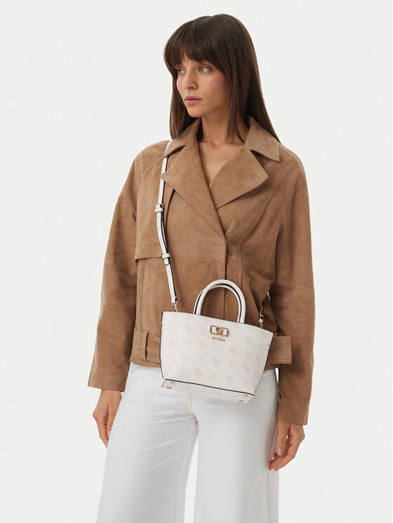 Guess Geantă Emelie Logo Mini HWGP99 28750 Écru