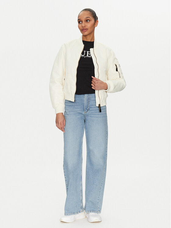 Guess Jeans Guess Jeans Bomber-jakk W5RL81 WHAA2 Ekrüüvärv Regular Fit